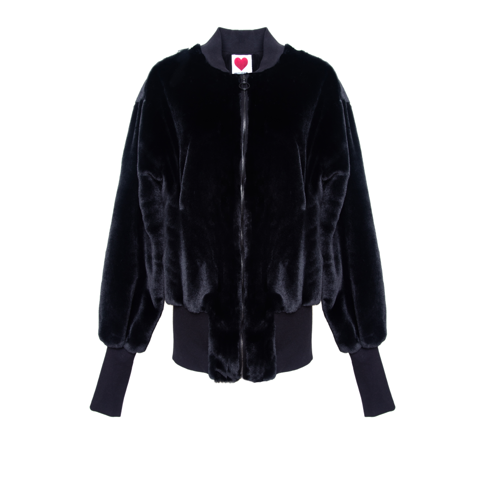 Oversized teddy faux fur bomber jacket clearance