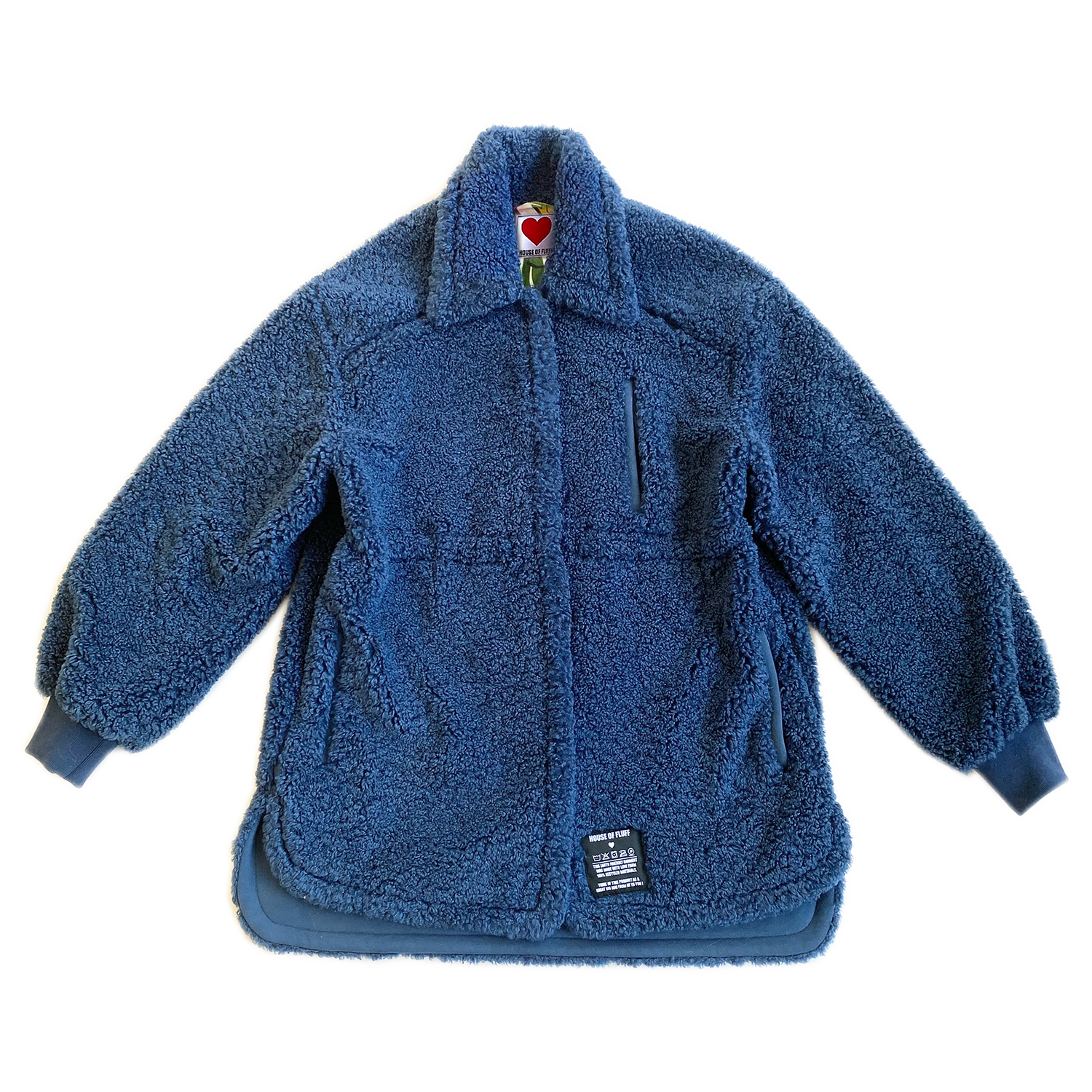 100% Recycled Shearling Shacket - French Blue - House of Fluff